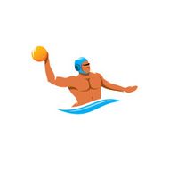 Water polo player vector sign