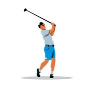 Golfer vector sign
