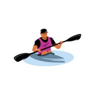 Man in canoe vector sign N2