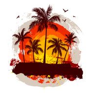 Palm tree silhouettes at sunset