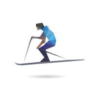 Skier abstract isolated on a white backgrounds vector illustration N7