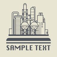 Oil refinery factory icon or sign