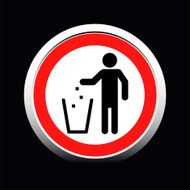 Do not litter vector sign