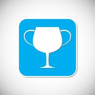 Trophy icon Blue square frame Vector illustration N10