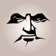 Monochromatic stencil mask black face features on white