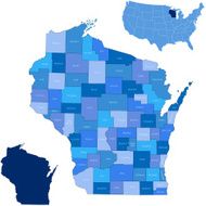 Wisconsin state &amp; counties map
