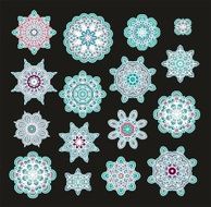 Set of decorative rosettes-snowflakes