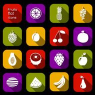 Fruits icons flat