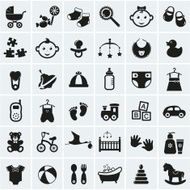 Baby icons set Vector illustration N2
