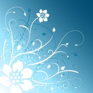 Floral design on blue background
