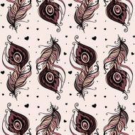 Beautiful peacock Feathers Seamless background N17