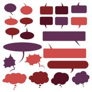 Vector Set of Flat Comics Bubbles Talk and Think N11