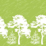 Seamless trees silhouettes and abstract pattern