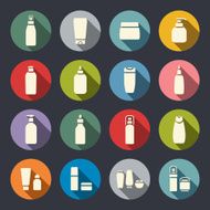 Cosmetic bottles icons