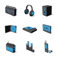 blue 3D icon set 07