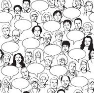 People and bubbles seamless pattern black white