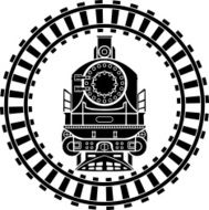 Old steam locomotive railway frame