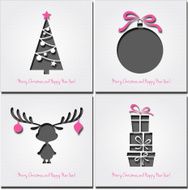 Set of paper Christmas card