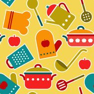 Colorful seamless pattern of kitchen utensil N2