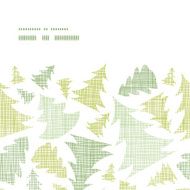Green Christmas trees silhouettes textile horizontal frame seamless pattern background