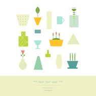 Pattern with flower pots in vector
