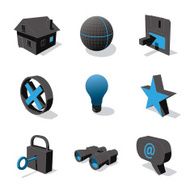 blue 3D icon set 01