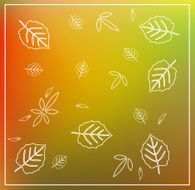 Beautiful retro colorful autumn background with leaf shapes vector N2