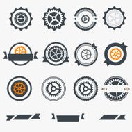 Gear wheels labels set
