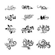 Vector Calligraphic Floral Design Elements N2