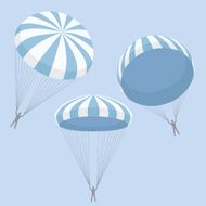 vector illustration with blue parachutes