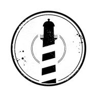 Grunge lighthouse stamp