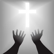 Supplication Hands Cross Silhouette