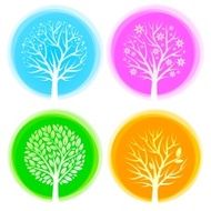 Four seasons vector trees
