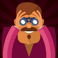 Voyeur man dressed in pink