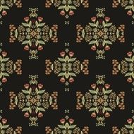 Seamless floral vector pattern in medieval style N2