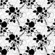 Seamless floral pattern rose silhouettes