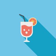 cocktail flat icon with long shadow N4