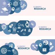Scientific research Banners And Relevant Icon Set N3
