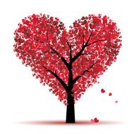 Valentine tree of heart shape love