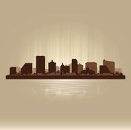 Atlantic city New Jersey brown skyline silhouette