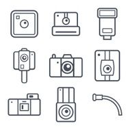 Icons retro photo camera