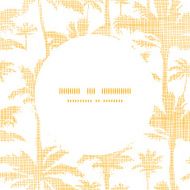 vector palm trees golden textile frame circle pattern background