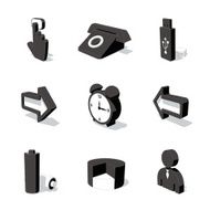white 3D icon set 03