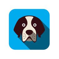 Saint Bernard dog face flat design
