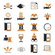 Business strategy icons set N8