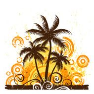 Stylized palm trees