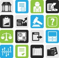 Silhouette Stock exchange and finance icons