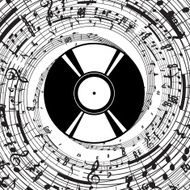 Vector Vinyl Plate with Musical Symbols N2