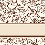 Vector beige card with roses