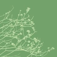 Flower Branches Green Silhouette